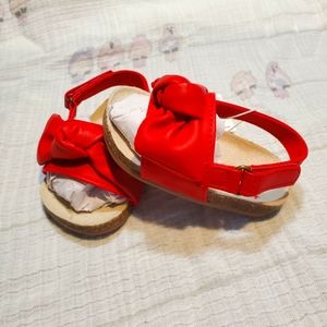 Red baby girl sandals